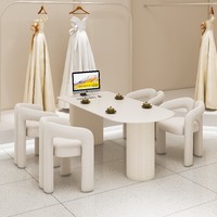 Canapé, table et chaises multifonctionnels de style crème pour studio de photographie de mariage, réception, négociation, salon de beauté et salon commercial