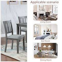 [Livraison US] Ensemble de 4 chaises de salle à manger en bois rembourrées grises au design moderne avec assise rembourrée, expédition rapide depuis les États-Unis, MOQ 1 ensemble
