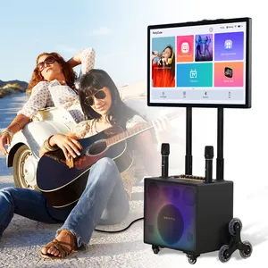 RioTouch portatile lettore MP3 con microfoni Wireless vendita calda macchina Karaoke con due altoparlanti Display di intrattenimento