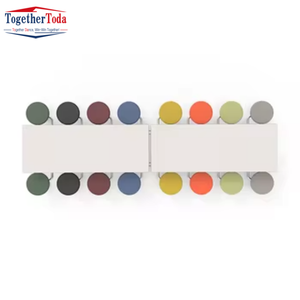 Nhà sản xuất hình chữ nhật 16-seater kim loại bảng và ghế đặt trường quán cà phê Dã Ngoại căng tin gấp bảng với bánh xe - Product Image 6