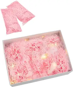 Hochwertiger Crinkle Cut Bast Papier Shred Füller Shred ded Crinkle Confetti für Geschenk box Verpackungs füller