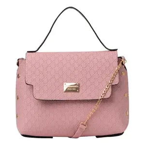 Bolso Tote de Cuero Rosa para Mujer Fana Jacoba, con Patrón Geométrico, Correa de Cadena, Bolso de Mano Casual de Verano - Product Image 1