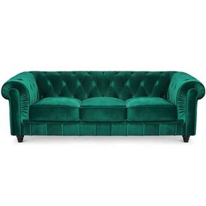 Bắc Âu Hiện Đại Đồ nội thất nhà cổ điển nút vải <span class=keywords><strong>sofa</strong></span> phòng khách sang trọng Nhung Chần 3 chỗ ngồi chesterfield đi văng - Product Image 2