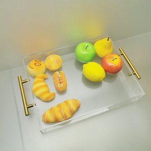 Khay Acrylic Trong Suốt Có Tay Cầm Màu Vàng Trong Suốt Giá Nhà Máy Chất Lượng Cao Khay Acrylic Tùy Chỉnh - Product Image 5