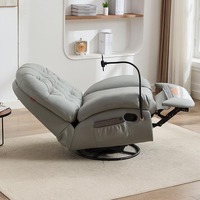 Fauteuil de salon premium multifonctionnel en cuir, modèle capsule spatiale individuelle, design 'œuf nuage', inclinable, transformable en lit, rotatif