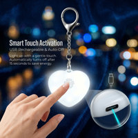 Lámpara de Bolso Moderna con Sensor Táctil, Carga USB, Forma de Corazón y Estrella, Apagado Automático en 15s, Accesorio para Bolso