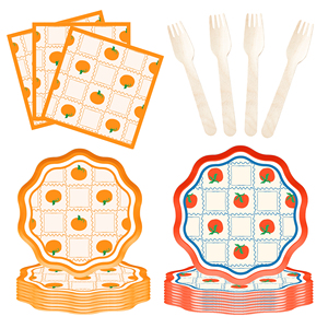 DAMAI - Juego de Vajilla de Papel para Fiesta de Cumpleaños con Temática de Tomate, Platos, Vasos y Servilletas para Reuniones Familiares - Product Image 3