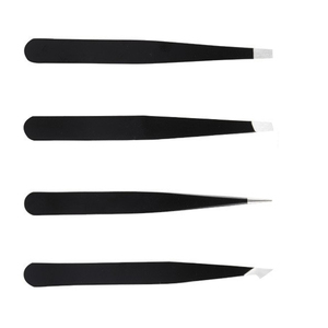 Juego de herramientas de maquillaje de <span class=keywords><strong>cejas</strong></span> de belleza personal de 4 piezas <span class=keywords><strong>con</strong></span> logotipo personalizado, pinzas para pestañas <span class=keywords><strong>con</strong></span> clip, juego de pinzas puntiagudas inclinadas curvas - Product Image 6