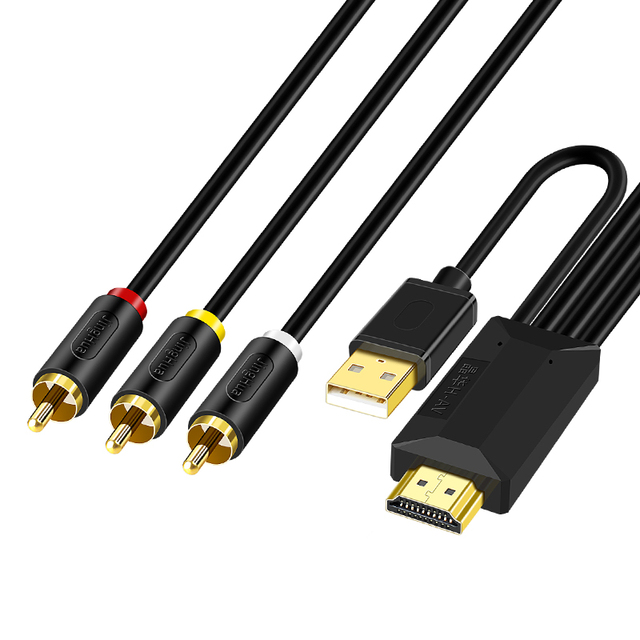 For AV CVBS Composite Converter Gold-Plated Interface Eco-Friendly PVC Shielded Cable for Retro Game Consoles PC PS4 PS5
