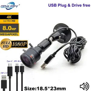 18.5mm thu nhỏ đạn Kích thước Tiny 2MP 4MP 8MP 4k IMX179 <span class=keywords><strong>Android</strong></span> USB2.0 Micro OTG USB bên ngoài UVC mini máy ảnh zoom cho ngành công nghiệp - Product Image 2