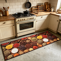 Tapis de cuisine antidérapant à imprimé géométrique, résistant à l'huile, sans formaldéhyde, lavable, en polyester, à poils ras, pour la cuisine
