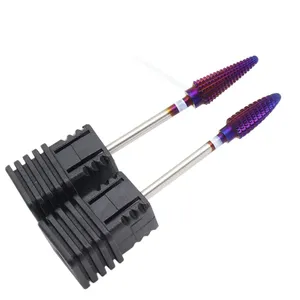¡Caliente! Brocas de carburo completo Purple Pro para taladro de uñas eléctrico, herramientas de manicura para cortar y pulir la parte inferior de las uñas - Product Image 5