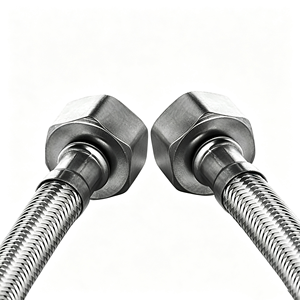 Manguera Flexible Corrugada de Acero Inoxidable 304 de Alta Calidad y Durabilidad, de Doble Cabezal, para Uso en Baños, Diámetro Interior de 1/2 y 3/4, Presión Máxima de 250 psi - Product Image 3