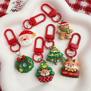 Cartoon Christmas Home Keychain Pin, <b>Cute</b> Santa Gift Backpack Charm, Accessory, Friend Gift - Product Image 1