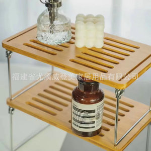 Customized bamboo drain <b>rack</b>, stackable double-layer desktop storage <b>rack</b>, multi-functional, easy-to-store folding drain <b>rack</b> - Product Image 5