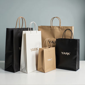 Sacs en papier fantaisie pour cosmétiques, bijoux, cadeaux, shopping, avec poignées en ruban, logo imprimé personnalisé, recyclés - Product Image 3