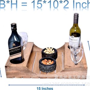 Bandeja de madera de color natural, de madera maciza, para té, café, frutas, pan, uso en la comedor. - Product Image 2