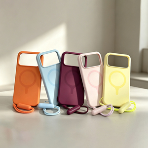 Funda Magnética de Lujo para Teléfono, Nueva de Fábrica, de Silicona Real a Prueba de Golpes, con Correa de Muñeca y Soporte para iPhone 18 17 16 15 14 Pro - Product Image 5