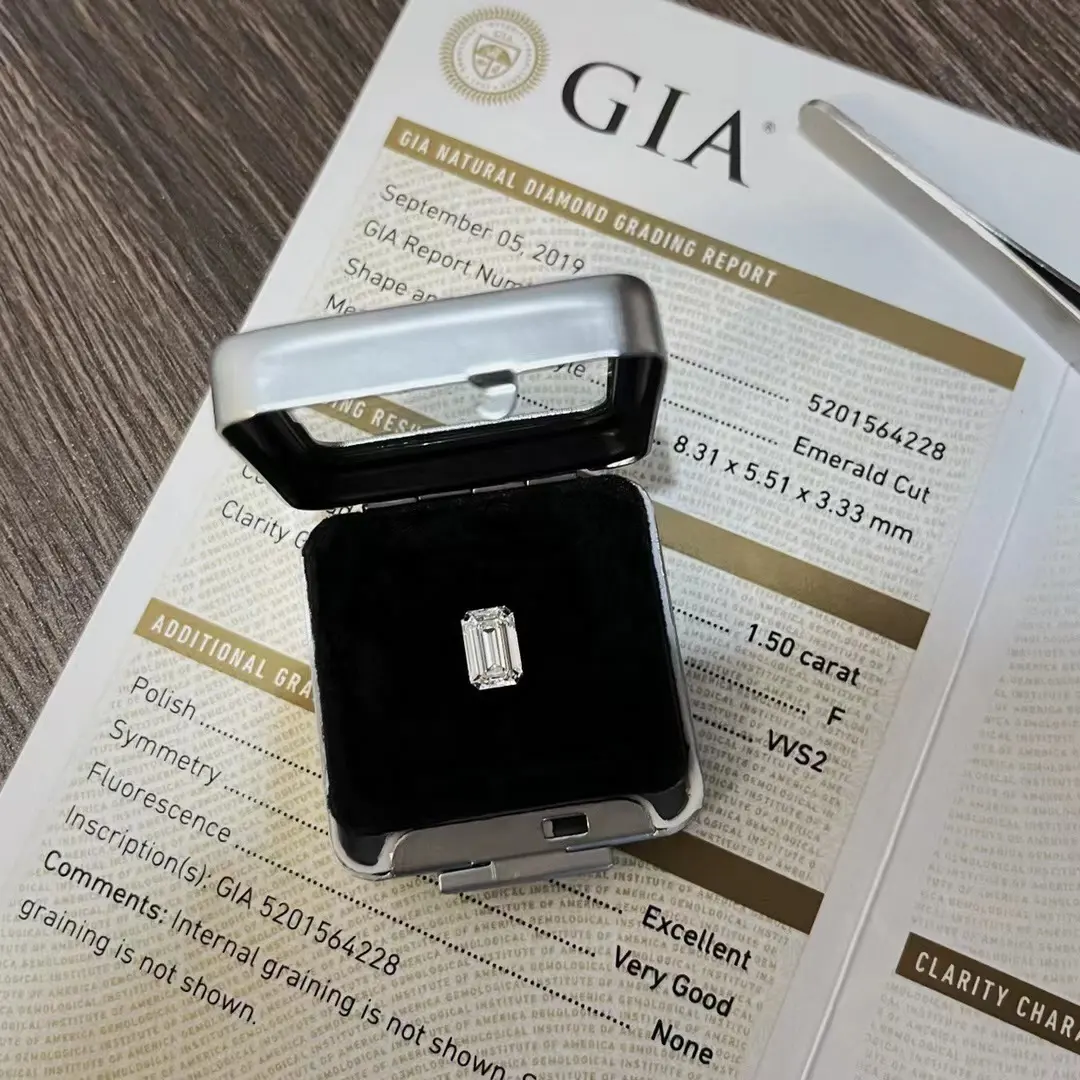 GIA certificat Natural diamond 1.5CT E VVS2 EX VG N Good color of fire factory sell HPHT CVD loose diamonds lab grown