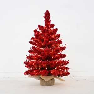 Cây thông Noel nhân tạo PVC đỏ dày, mới về năm <span class=keywords><strong>2025</strong></span>, trang trí nhà cửa năm mới, phủ tuyết đỏ, có đèn sẵn - Product Image 6