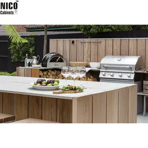 NICOCABINET Outdoor Culinary Excellence Premium Solid Wood Stainless Steel Custom Gourmet Experiences Kitchen Cabinets