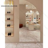 Vitrine d'exposition haut de gamme moderne pour vêtements et chaussures avec éclairage LED, meuble d'étagère murale pour magasins de détail
