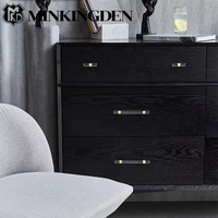 Poignées de meubles modernes minimalistes en laiton massif, boutons de tiroir de commode et de placard de cuisine en acrylique transparent argenté et doré, barres de traction