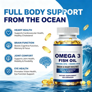 Huile de poisson <span class=keywords><strong>Oméga</strong></span> <span class=keywords><strong>3</strong></span> ODM OEM 1200mg <span class=keywords><strong>EPA</strong></span> 900mg DHA Triple Concentration Haute Pureté Sans Régurgitation Gélules Molles de Poisson des Grands Fonds pour la Santé du Cœur et du Cerveau - Product Image 3