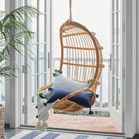 Fauteuil suspendu en rotin fait main de haute qualité pour salon, villa, terrasse