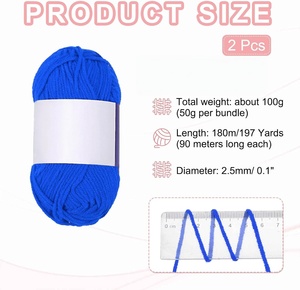 Pelote de fil chenille 100 % acrylique pour le crochet et la broderie, avec fil de soie recyclé et polyester pour bébé - Product Image 5