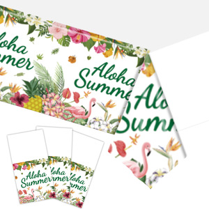 Aloha Summer Party Tableware Set <b>Rectangle</b> Paper Digital Printing Birthday Venue Setup Props - Product Image 1