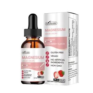Biocaro Gouttes liquides de magnésium avec glycinate de magnésium, vitamine B6 et bromélaïne pour un sommeil profond, une humeur relaxante et des muscles
