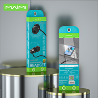Maimi earphone musik aluminium hifi, headset stereo dalam telinga 3.5mm dengan mikrofon dan kabel untuk ponsel