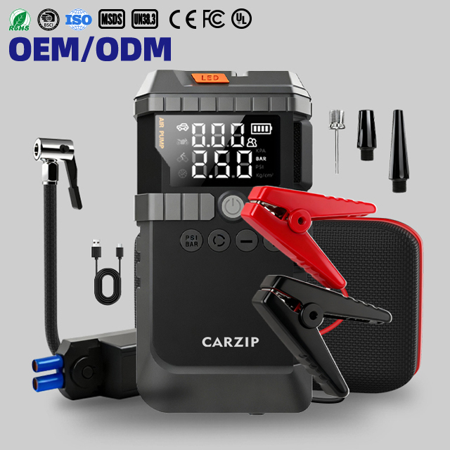 Car Jump Starter Air Compressor 12V 1000A Peak Emergency Battery Booster 150PSI Tire Pump Power Bank for Motorcycles and Car
