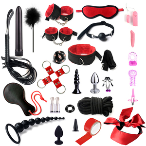 Produit sexuel pour adultes, ensemble BDSM de 28 pièces, équipement de bondage, kit fétiche en cuir PU, menottes, jouet sexuel - Product Image 2
