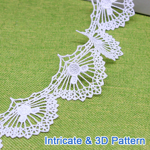 ลูกไม้ปักสีขาวลายฉลุแบบละลายน้ำได้ สำหรับงาน DIY เย็บปักถักร้อย ตกแต่งเสื้อผ้า งานแต่งงาน ลดราคาพิเศษ - Product Image 3