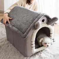 Складной дом для домашних животных, съемный моющийся кошачий домик, пещерный диван-кровать для маленьких собак и маленьких средних кошек