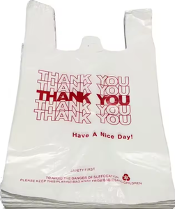 LDPE HDPE Chaleco Llevar Gracias Fabricación de bolsas de plástico Embalaje Bolsas de plástico blanco para alimentos con logotipo - Product Image 5