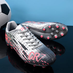 Chaussures de football basses vert fluorescent FG en gros, crampons de football en caoutchouc pas chers, chaussures d'entraînement unisexes pour footballeur - Product Image 6