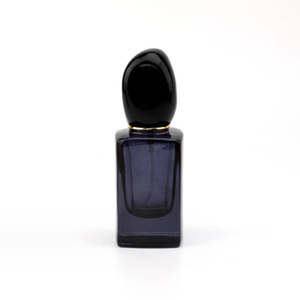 Flacone di profumo di vetro trasparente vuoto personalizzato 30mL quadrato quadrato con tappo in pietra e contagocce per la cura della pelle crema Spray - Product Image 6