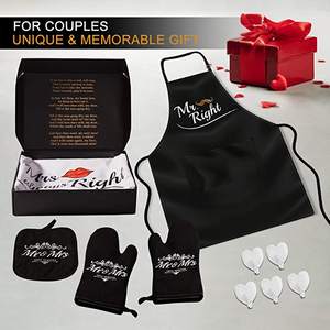 Cadeaux de mariage pour couple amoureux, tabliers sans manches ajustables, doux, sans AZO, écologiques, polyester/coton - Product Image 2