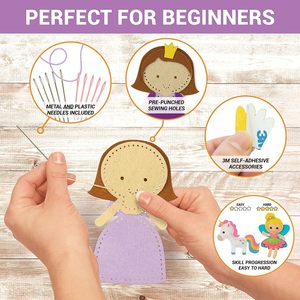 Kit de couture amusant et éducatif sur le thème des contes de fées pour garçons et filles, kit de création pour confectionner vos propres animaux en feutrine pour débutants - Product Image 5