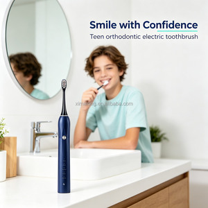 Producto <span class=keywords><strong>Recomendado</strong></span> por Dentistas, <span class=keywords><strong>Cepillo</strong></span> <span class=keywords><strong>de</strong></span> <span class=keywords><strong>Dientes</strong></span> Ortodóntico con Cabezales <span class=keywords><strong>de</strong></span> <span class=keywords><strong>Cepillo</strong></span> Ortodóntico, <span class=keywords><strong>Cepillo</strong></span> <span class=keywords><strong>de</strong></span> <span class=keywords><strong>Dientes</strong></span> Eléctrico Sónico en Azul Oscuro para Negocios - Product Image 1