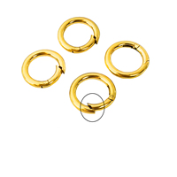 Fermoir à ressort rond, cœur, ovale, véritable plaqué 18 carats PVD/IP,bijoux en acier inoxydable, bricolage, fermoir à breloque