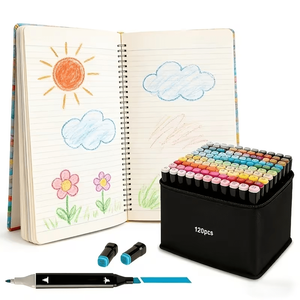 Marqueurs d'art permanents à double pointe à base d'alcool, 120 couleurs, pointes fines pour illustrations de livres, création de cartes, coffret cadeau pour adultes - Product Image 4