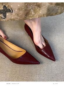French-style Business Casual Pointed-toe Low-<b>heeled</b> Mary Jane High-<b>heeled</b> Single Shoes - Product Image 5