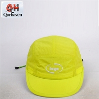 Casquette imperméable à 5 panneaux, légère, en nylon, non structurée, pour le running, avec logo personnalisé, fermeture snapback