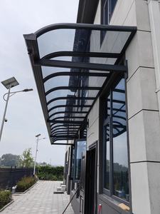 Auvent <span class=keywords><strong>de</strong></span> protection solaire et pluie extérieur moderne en alliage d'aluminium transparent, personnalisable par le fabricant Hongqi - Product Image 3