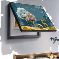 Cache-boîtier de compteur électrique en plastique durable 40x30cm, décoratif, type toile, pour masquer les appareils électriques, décoration murale, artisanat