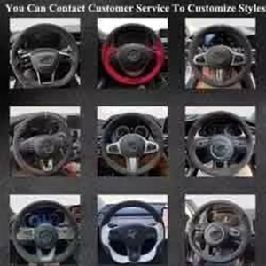 Housse de <span class=keywords><strong>volant</strong></span> BMW M Sport 3 branches, ajustement universel, <span class=keywords><strong>cuir</strong></span> véritable noir souple, cousu main, DIY - Product Image 4